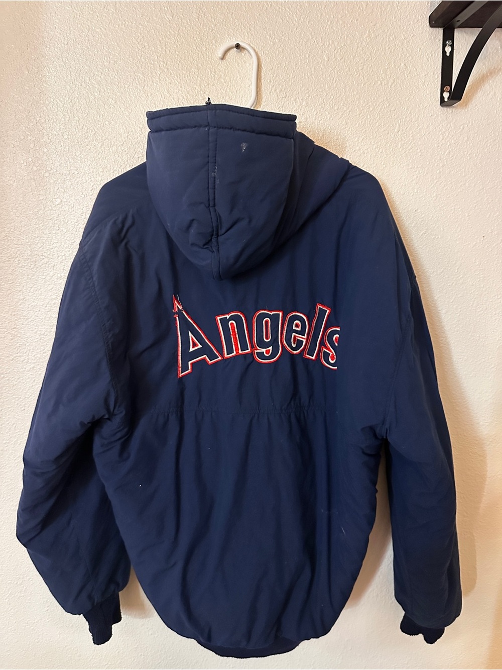 Angels Hooded Navy Puffer Jacket for Men